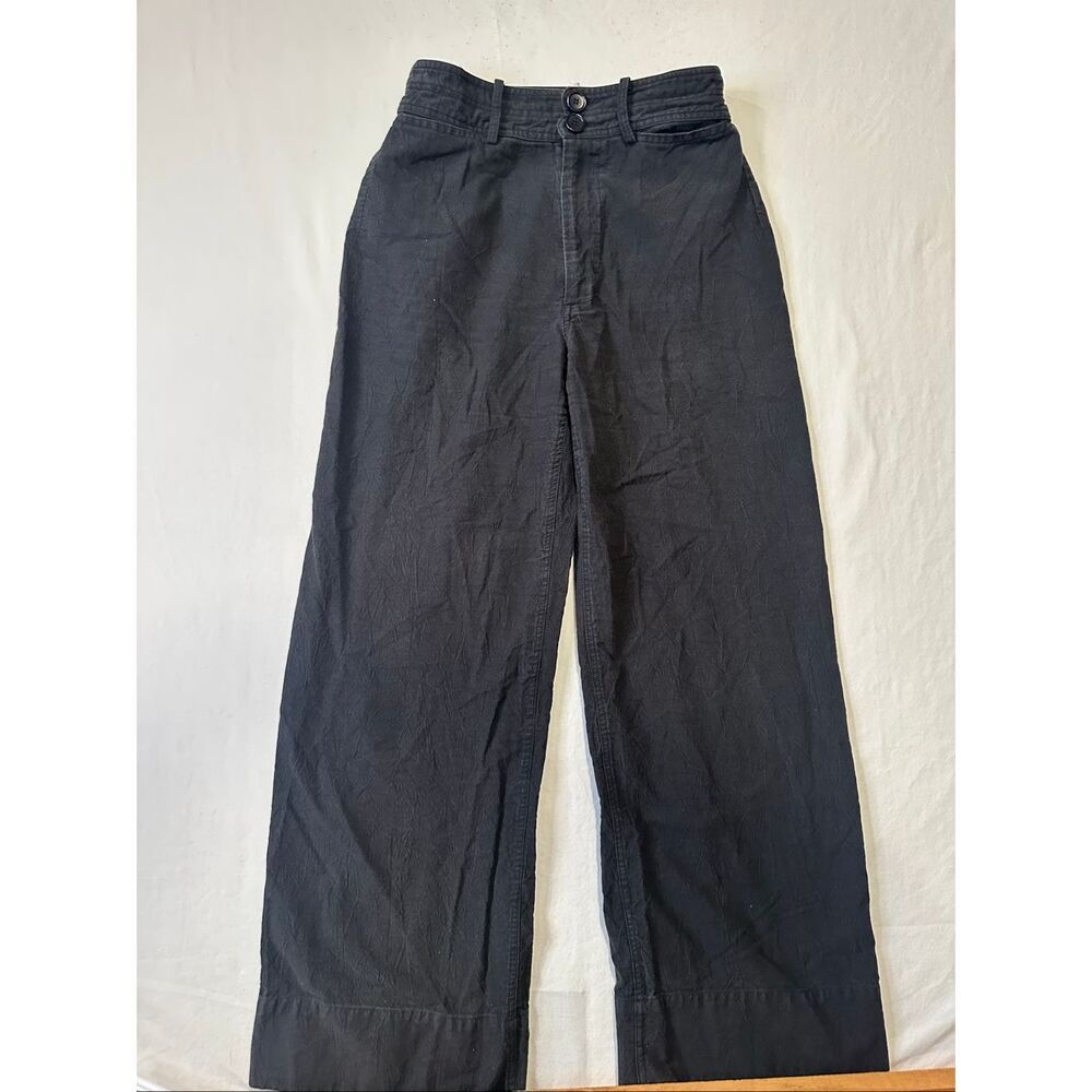 Apiece Apart New York Black Wide Leg Cotton Pants Womenβs Size 2 High Rise